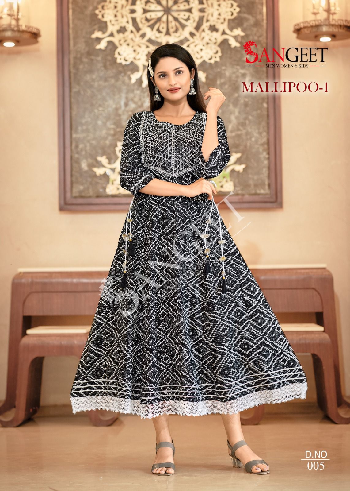 Mallipoo 1 By Sangeet 001-006 Anarkali Kurtis Catalog